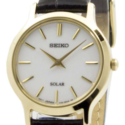 Seiko Solar White Dial Leather Strap SUP300 SUP300P1 SUP300P Women's Watch
