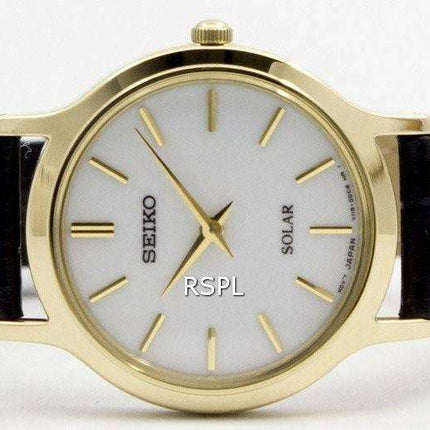 Seiko Solar White Dial Leather Strap SUP300 SUP300P1 SUP300P Women's Watch