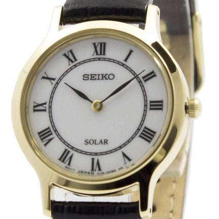 Seiko Solar White Dial Leather Strap SUP304 SUP304P1 SUP304P Women's Watch