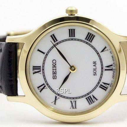 Seiko Solar White Dial Leather Strap SUP304 SUP304P1 SUP304P Women's Watch