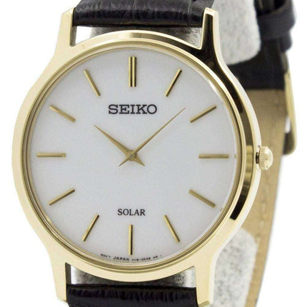 Seiko Solar White Dial Leather Strap SUP872 SUP872P1 SUP872P Men's Watch