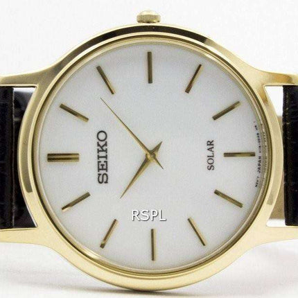 Seiko Solar White Dial Leather Strap SUP872 SUP872P1 SUP872P Men's Watch