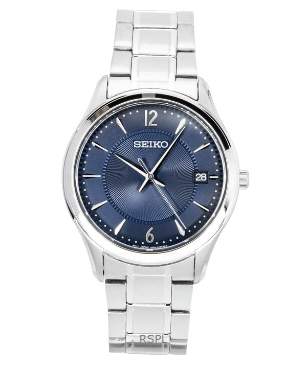 Seiko Classic Stainless Steel Blue Dial Quartz SUR419P1 100M Men's Watch