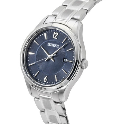 Seiko Classic Stainless Steel Blue Dial Quartz SUR425P1 100M Women's Watch