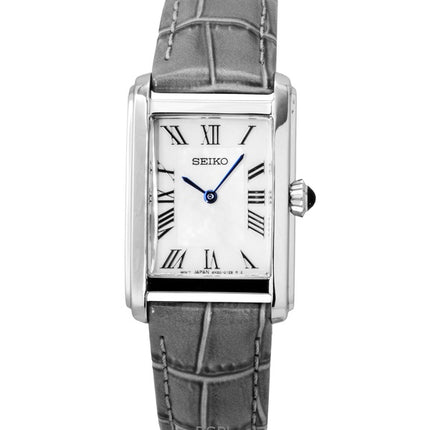 Seiko Classic Leather Strap White Dial Quartz SWR099P1 Women's Watch