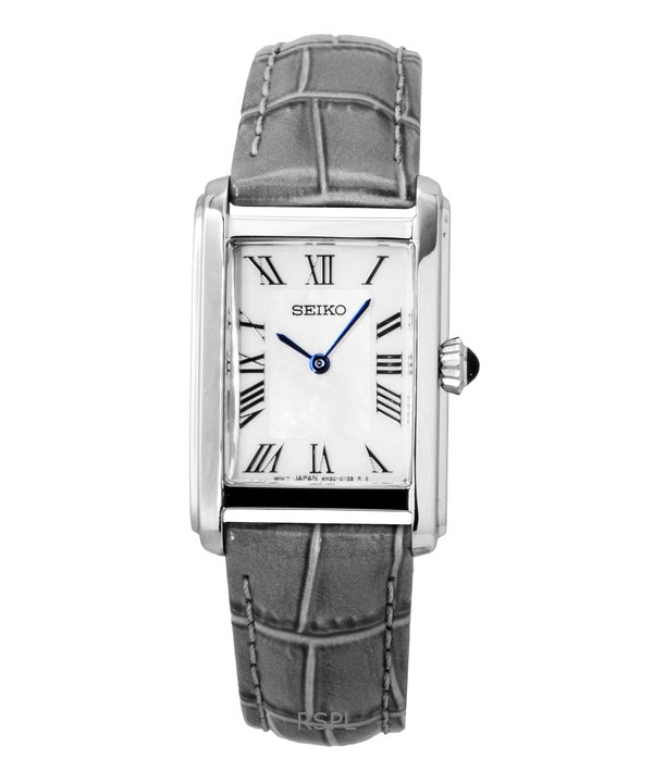 Seiko Classic Leather Strap White Dial Quartz SWR099P1 Women's Watch
