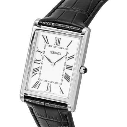 Seiko Conceptual Leather Strap White Dial Quartz SWR103P1 Men's Watch