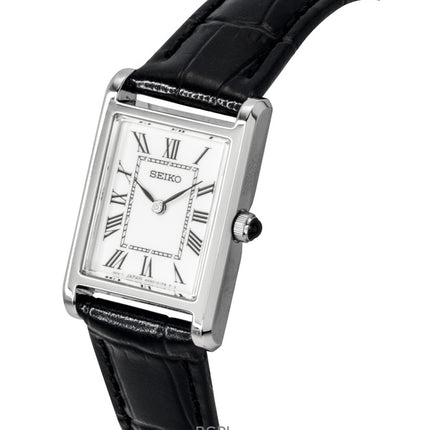 Seiko Classic Leather Strap White Dial Quartz SWR107P1 Women's Watch