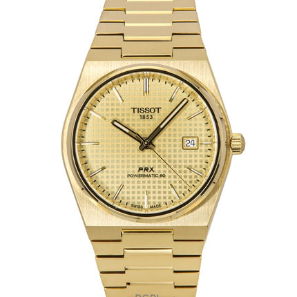 Tissot PRX Powermatic 80 Gold Tone Stainless Steel Champagne Dial Automatic T137.407.33.021.00 100M Men's Watch