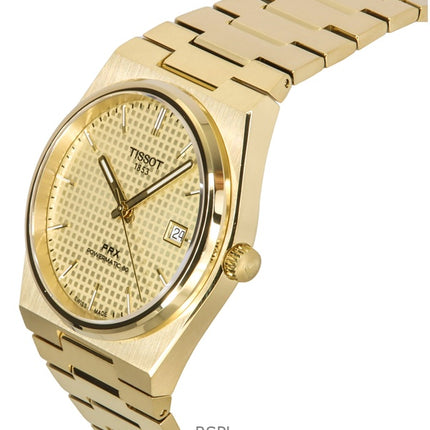 Tissot PRX Powermatic 80 Gold Tone Stainless Steel Champagne Dial Automatic T137.407.33.021.00 100M Men's Watch