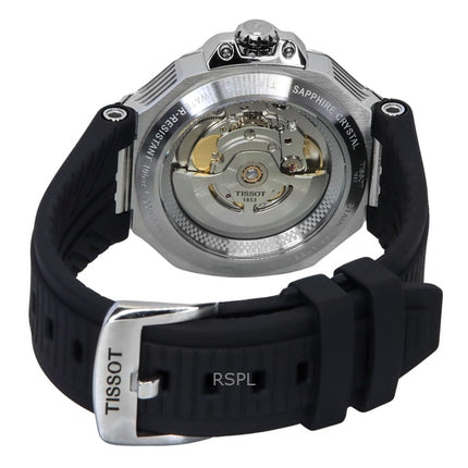 Tissot T-Race Powermatic 80 Silicone Strap Black Dial Automatic T141.807.17.051.00 100M Men's Watch