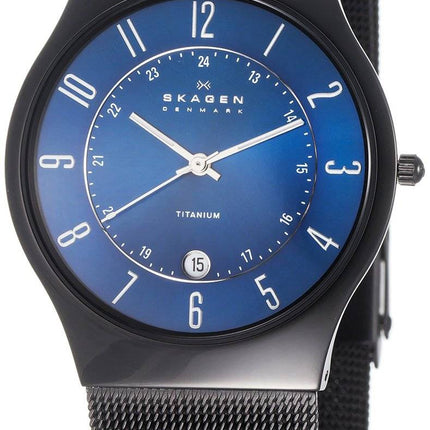 Skagen Titanium Marine Blue Dial Mesh Strap T233XLTMN Mens Watch