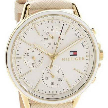 Tommy Hilfiger Carly Silver Dial Leather Strap Quartz 1781790 Womens Watch