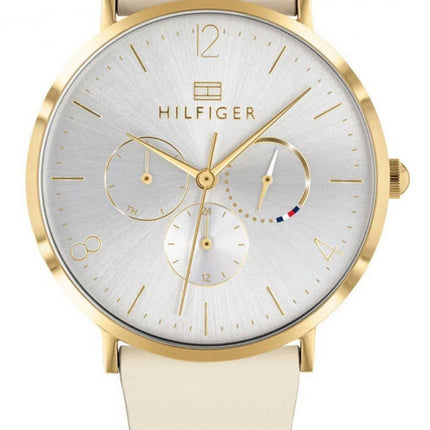 Tommy Hilfiger Jenna Silver Dial Leather Strap Quartz 1782035 Womens Watch