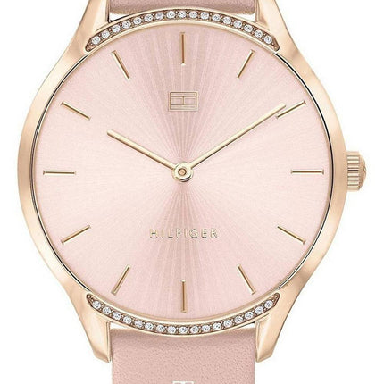 Tommy Hilfiger Crystal Accents Leather Strap Quartz 1782215 Womens Watch