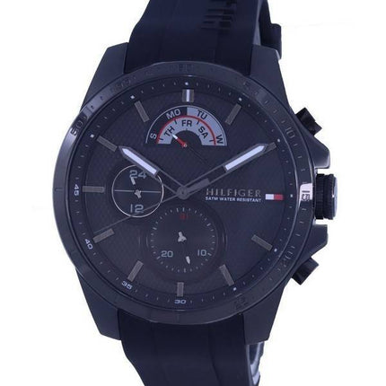 Tommy Hilfiger Decker Black Dial Silicon Band Quartz 1791352 Men's Watch