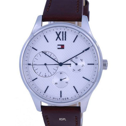 Tommy Hilfiger Damon Leather White Dial Quartz TH-1791418.G Mens Watch