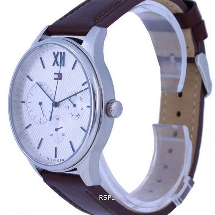 Tommy Hilfiger Damon Leather White Dial Quartz TH-1791418.G Mens Watch