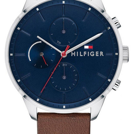 Tommy Hilfiger Chase Blue Dial Leather Strap Quartz 1791487 Mens Watch