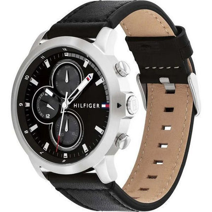 Tommy Hilfiger Jameson Leather Strap Multifunction Black Dial Quartz 1792052 Mens Watch