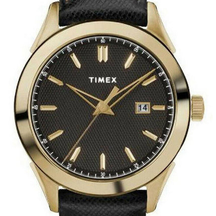 Timex Torrington Black Dial Leather Strap Quartz TW2R90400 Mens Watch