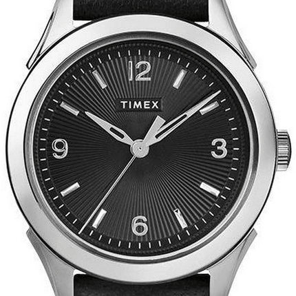 Timex Torrington Black Dial Leather Strap Quartz TW2R91300 Womens Watch