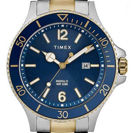 Timex Harborside Blue Dial Two Tone Stainless Steel Quartz TWG019600 Mens Watch