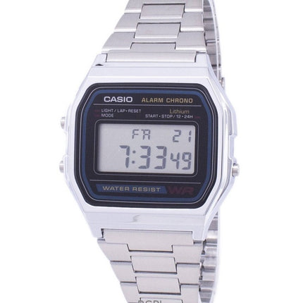 Refurbished Casio Digital Stainless Steel Daily Alarm Quartz A158WA-1DF Men's Watch