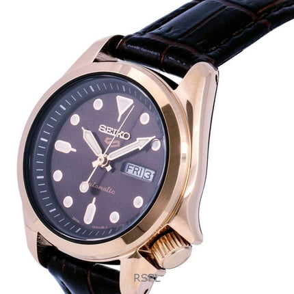 Refurbished Seiko 5 Sports Compact Leather Brown Dial Automatic SRE006K1 100M Women's Watch
