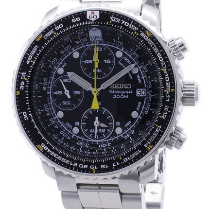 Refurbished Seiko Alarm Chronograph SNA411 SNA411P1 SNA411P Pilot's Flight 200M Men's Watch