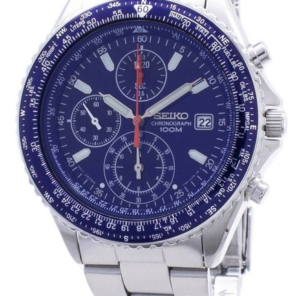 Refurbished Seiko Flightmaster Pilot Slide Rule Quartz SND255 SND255P1 SND255P 100M Men's Watch