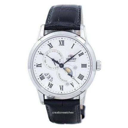 Refurbished Orient Leather Strap Sun And Moon White Dial Automatic SAK00002S Men's Watch