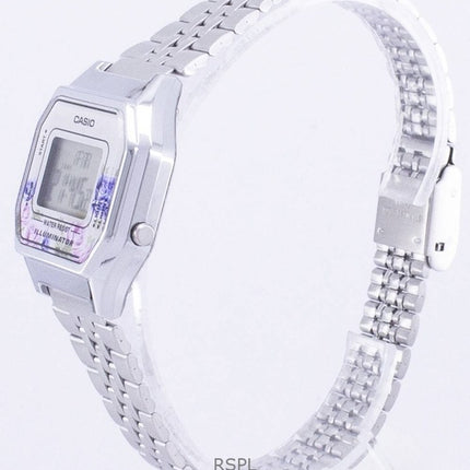 Refurbished Casio Vintage Youth Illuminator Digital Stainless Steel Quartz LA680WA-4C Women's Watch