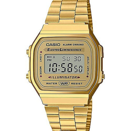 Refurbished Casio Digital Gold Tone Stainless Steel A168WG-9WDF Unisex Watch