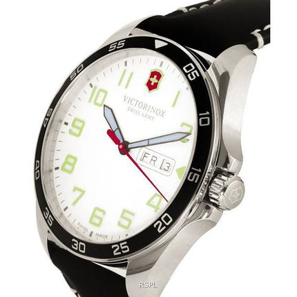 Victorinox Fieldforce Leather White Dial Quartz 241847 100M Mens Watch