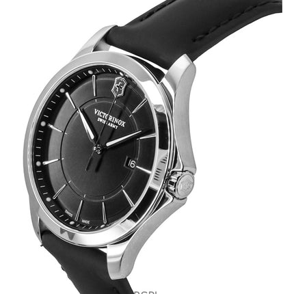 Victorinox Alliance Leather Strap Black Dial Quartz 241904 100M Men's Watch With Knife Set
