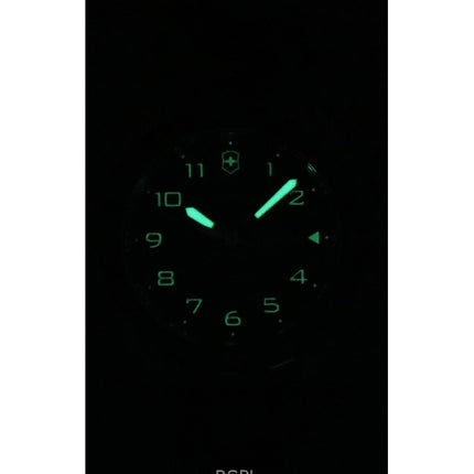 Victorinox Swiss Army Leather Strap Black Dial Quartz 242041 100M Men's Watch