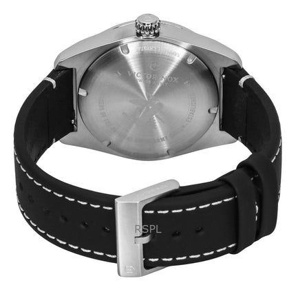 Victorinox Swiss Army Leather Strap Black Dial Quartz 242041 100M Men's Watch
