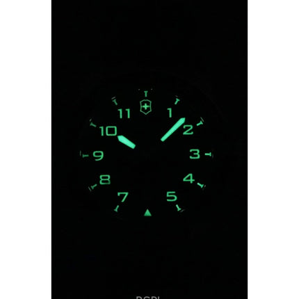 Victorinox Swiss Army Leather Strap Black Dial Automatic 242044 100M Men's Watch
