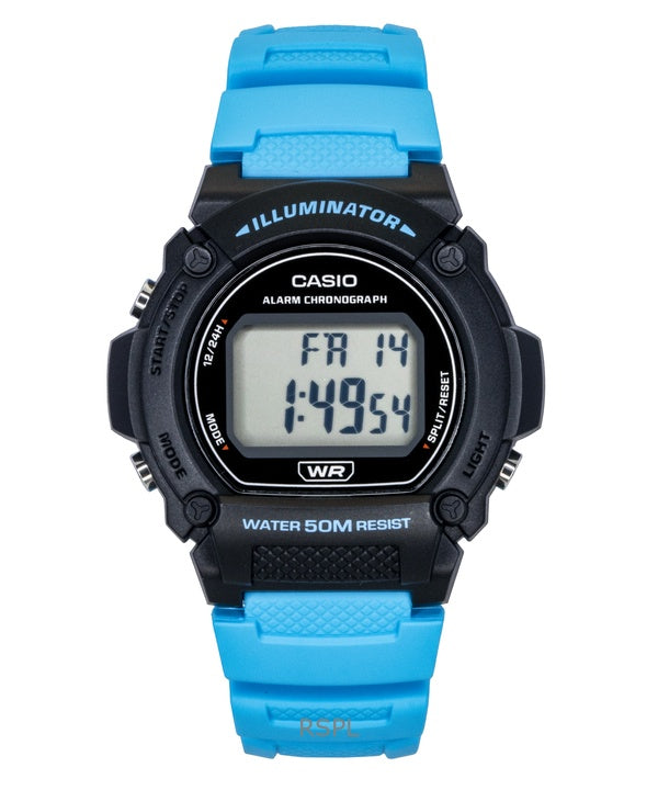 Casio Standard Digital Blue Resin Strap Quartz W-219H-2A2V Men's Watch