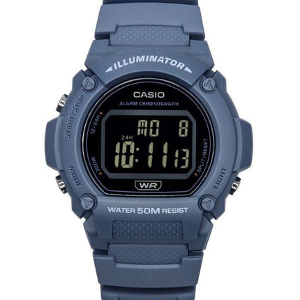 Casio Standard Illuminator Digital Light Blue Resin Strap Quartz W-219HC-2B Mens Watch