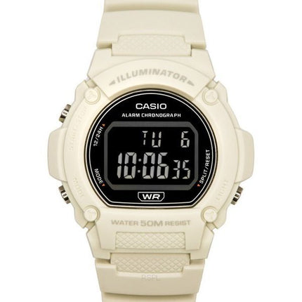 Casio Standard Illuminator Digital White Resin Strap Quartz W-219HC-8B Mens Watch