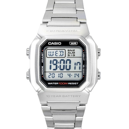 Casio Digital Stainless Steel Bracelet Quartz W-800HD-1AV 100M Men's Watch