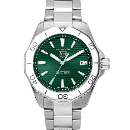 Tag Heuer Aquaracer Solargraph Stainless Steel Green Dial Quartz Diver's WBP1115.BA0000 200M Men's Watch