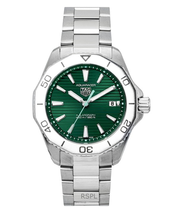 Tag Heuer Aquaracer Solargraph Stainless Steel Green Dial Quartz Diver's WBP1115.BA0000 200M Men's Watch