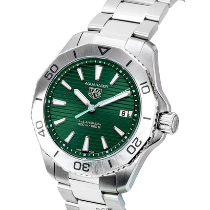 Tag Heuer Aquaracer Solargraph Stainless Steel Green Dial Quartz Diver's WBP1115.BA0000 200M Men's Watch