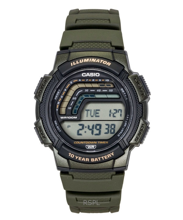 Casio Digital Resin Strap Quartz WS-1800-3AV 100M Men's Watch