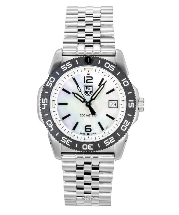 Luminox Pacific Diver Ripple Stainless Steel Mother Of Pearl Dial Quartz XS.3126M.1 200M Men's Watch