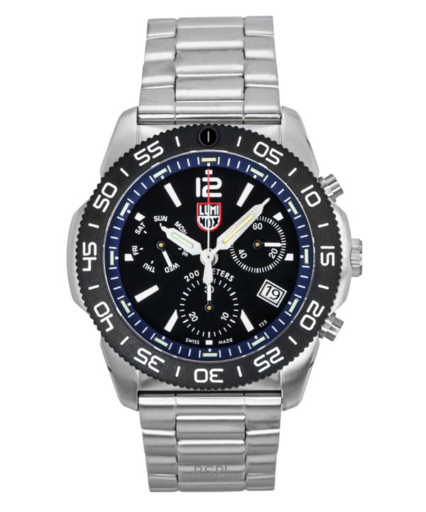 Luminox Pacific Diver Chronograph Stainless Steel Black Dial Quartz XS.3143.M 200M Men's Watch