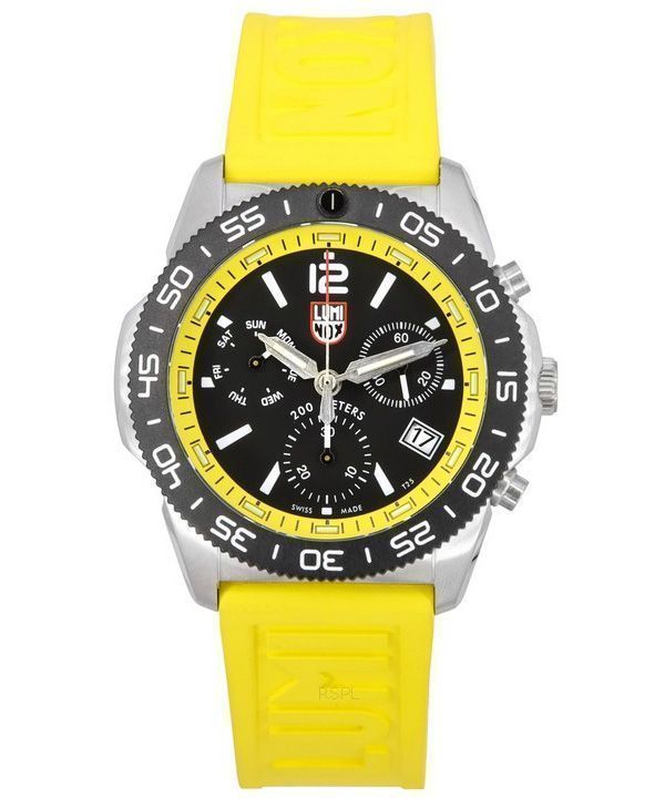 Luminox Pacific Diver Chronograph Yellow Rubber Strap Black Dial Quartz Diver's XS.3145 200M Men's Watch